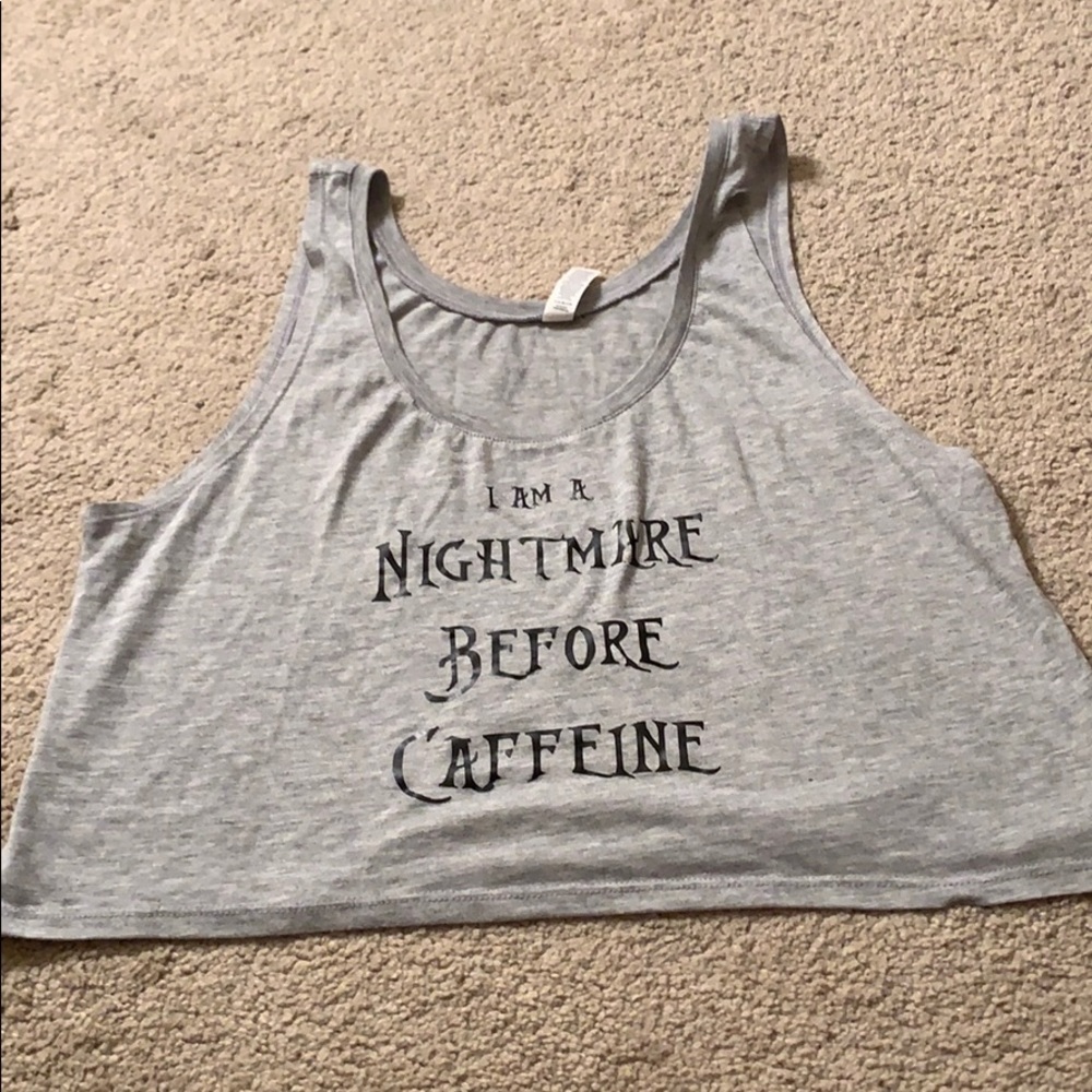 Nightmare before caffeine crop top